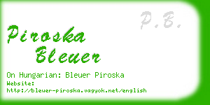 piroska bleuer business card